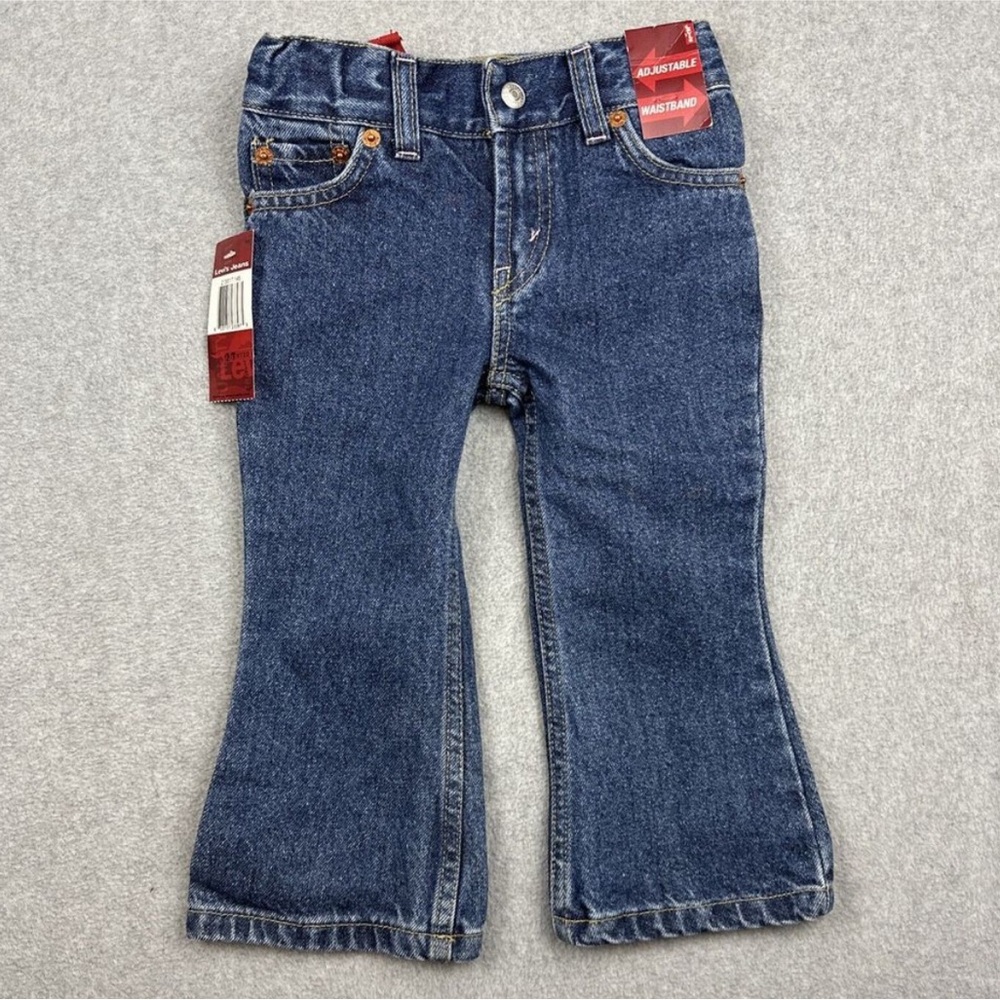 Levis 517 Flare Jeans 2T‎ Toddler Girls Medium Wash Denim Adjustable Waist NWT